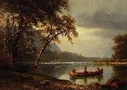Albert Bierstadt Salmon Fishing on the Cascapediac River Sweden oil painting artist